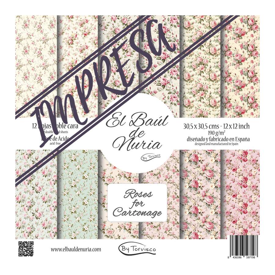 Colección scrapbooking "Roses for Cartonage"