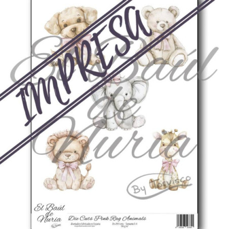 Die Cuts "Pink Rag Animals"