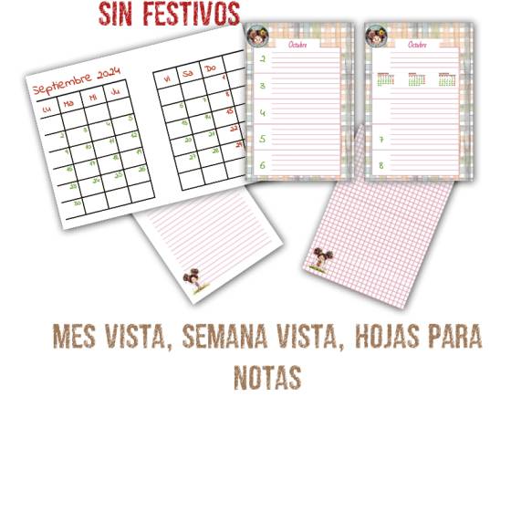 Interior Agenda Happy Look 2025 sin festivos