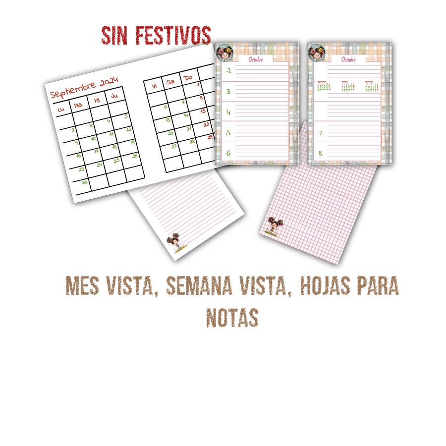 Interior Agenda Happy Look 2025 sin festivos