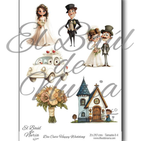 Die Cuts Happy Wedding