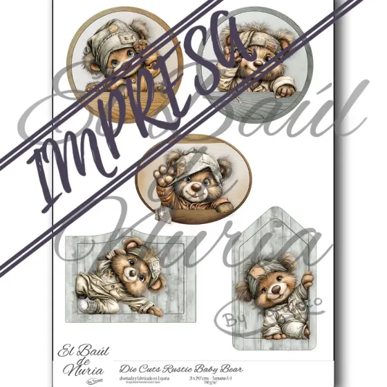 Die Cuts "Rustic Baby Boy Bear"