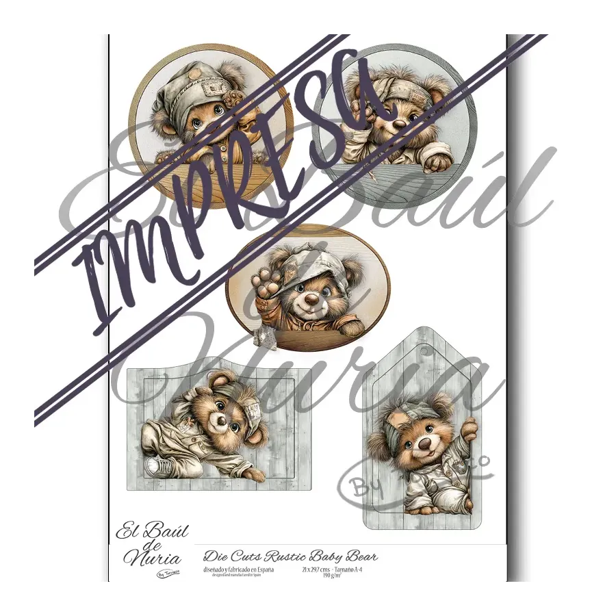 Die Cuts "Rustic Baby Boy Bear"