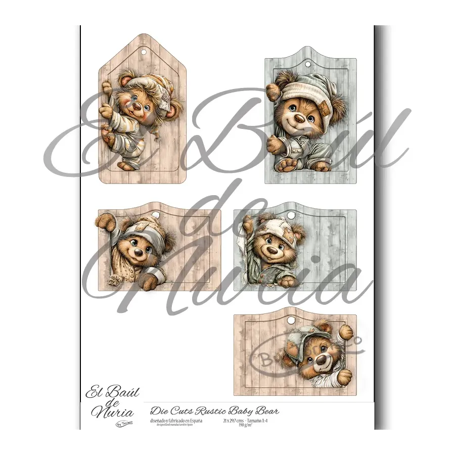Die Cuts "Rustic Baby Boy Bear"