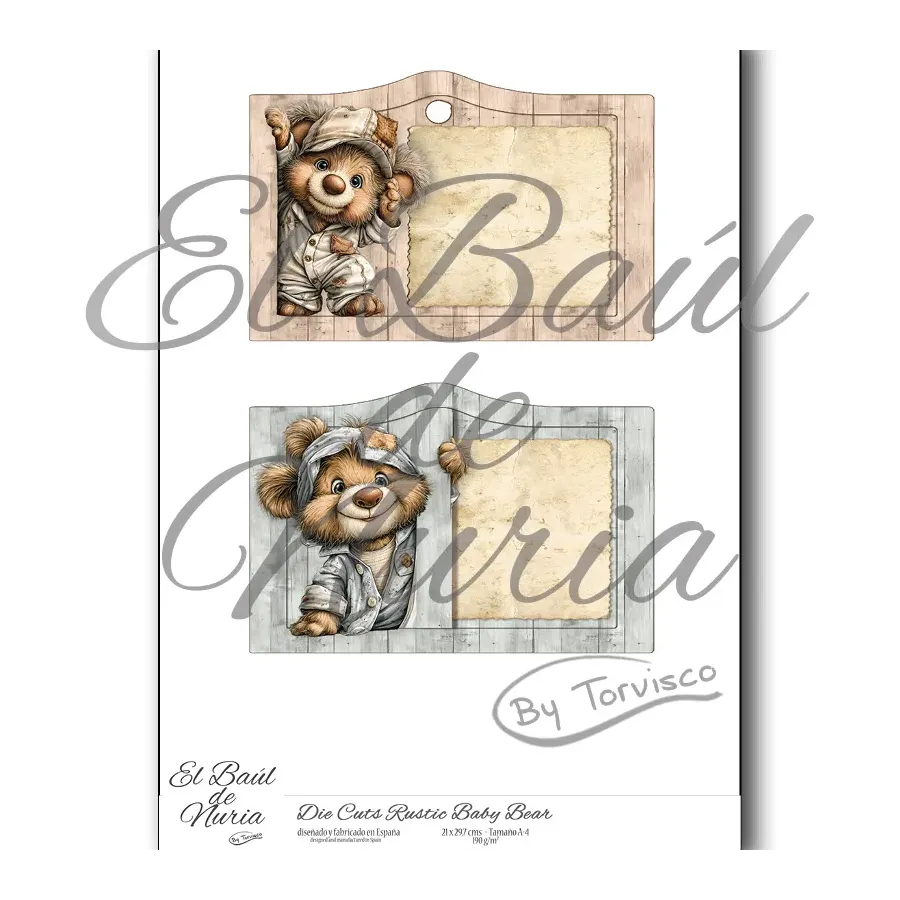 Die Cuts "Rustic Baby Boy Bear"