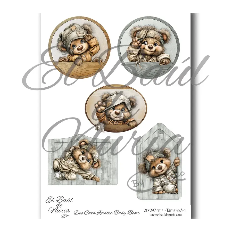 Die Cuts Rustic Baby Boy Bear