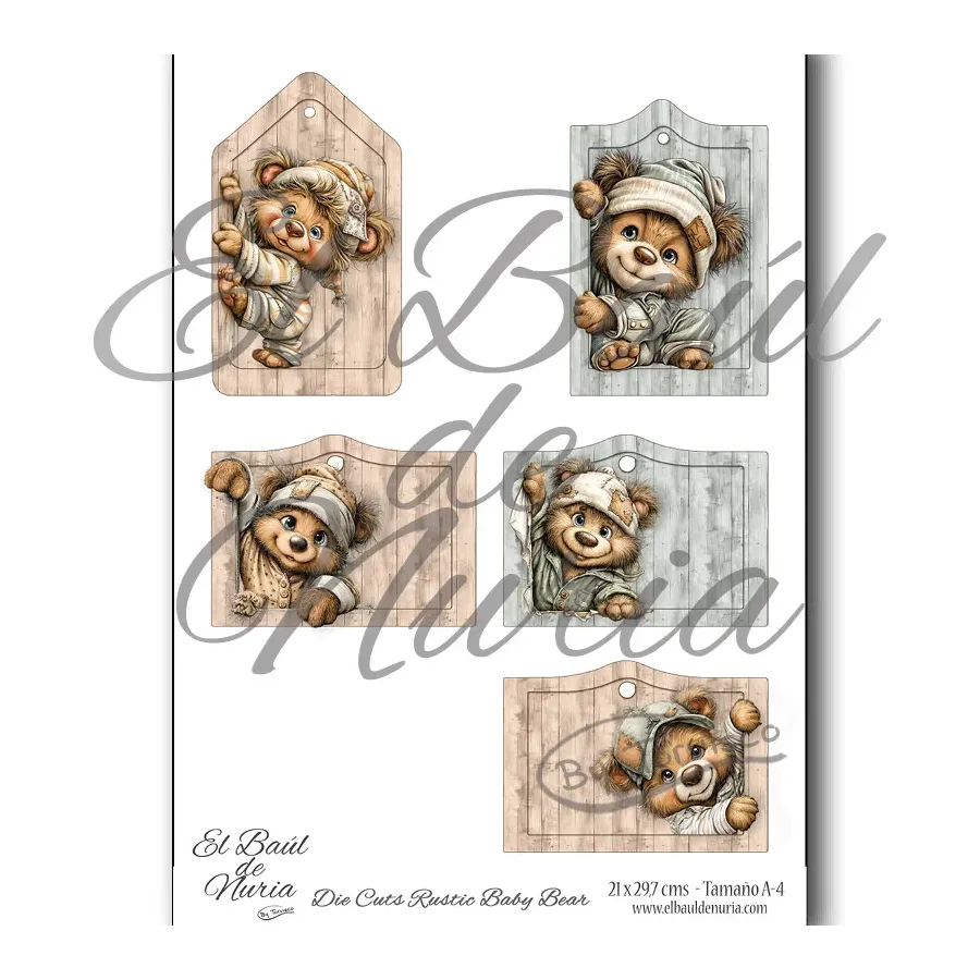 Die Cuts Rustic Baby Boy Bear