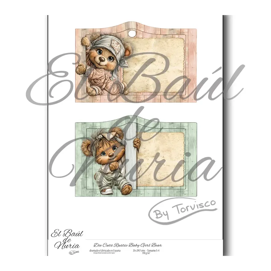 Die Cuts "Rustic Baby Girl Bear"