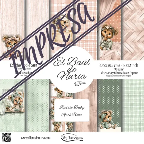 Colección "Rustic Baby Girl Bear"