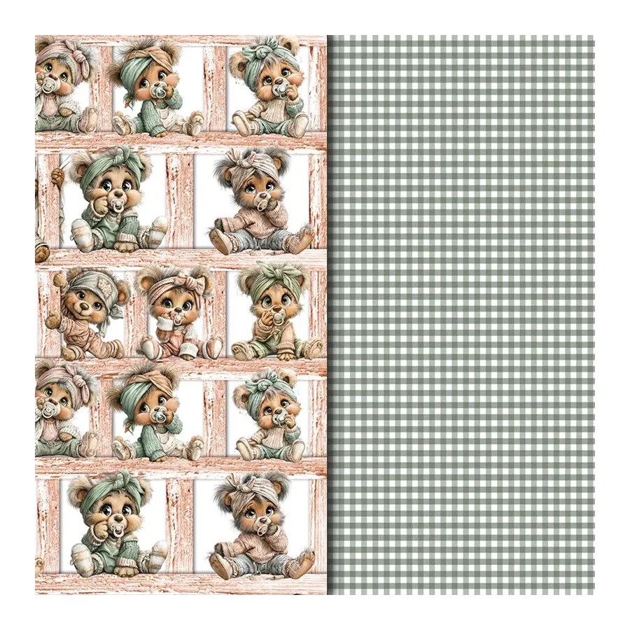Vellum "Rustic Baby Girl Bear"