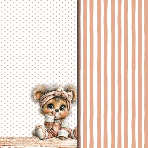 Diseños Vellum Rustic Baby Girl Bear