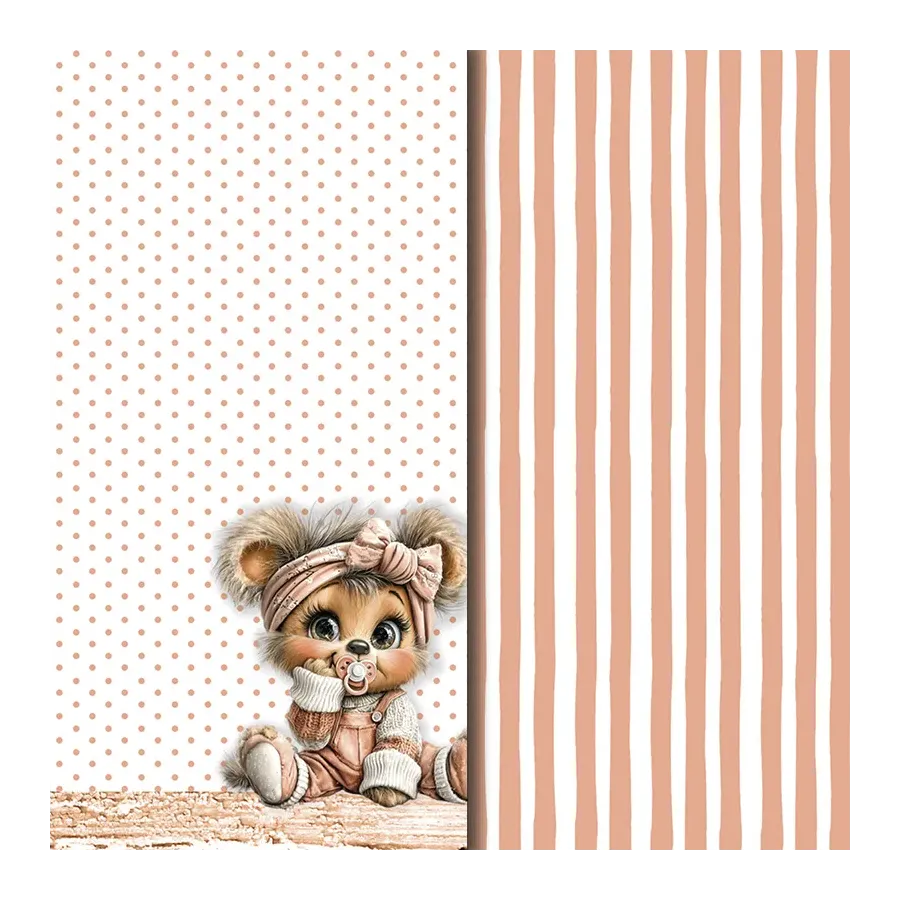 Diseños Vellum Rustic Baby Girl Bear