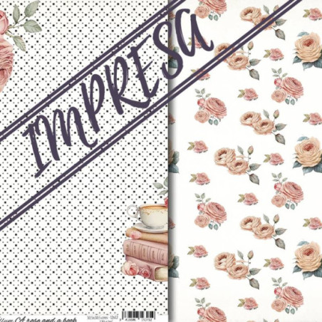 Vellum "A rose and a book"