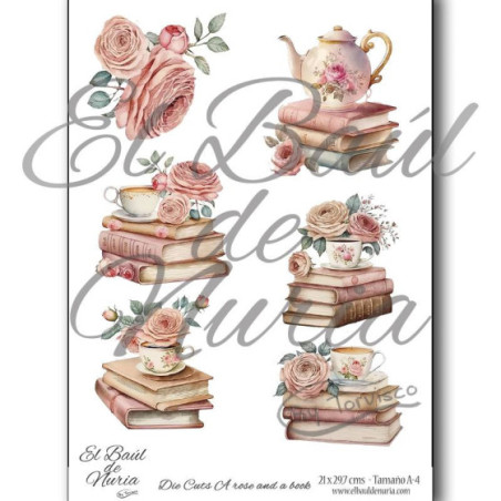 Die Cuts A rose and a book